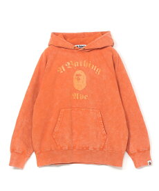 A BATHING APE A BATHING APE OVERDYE PULLOVER RELAXED FIT HOODIE ア ベイシング エイプ トップス パーカー・フーディー ブラック オレンジ イエロー【送料無料】