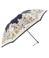 DAKS DAKS(ダックス) レディース 雨傘 折りたたみ傘 サテン 街並 ムーンバット ファッション雑貨 折りた…