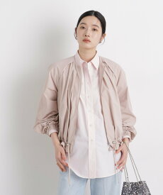 【SALE／30%OFF】NANO universe ノーカラードロストタックブルゾン ナノユニバース ジャケット・アウター ブルゾン・ジャンパー ブラック ホワイト ピンク【送料無料】
