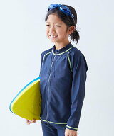 devirock UVカット スクール用 長袖ジップラッシュガード 子供服 キッズ 男の子 女の子 26SS デビロック …