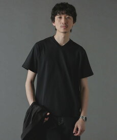 【SALE／5%OFF】NANO universe ジャケT(R) Vネック 半袖 ナノユニバース トップス カットソー・Tシャツ ホワイト ブラック