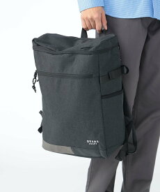 BEAMS HEART MEN 【13インチノートPC収納可/A4サイズ対応】ポリエステル 杢素材 ボックス バックパック お仕事 ビジネス リュック 大容量 ビームス ハート バッグ リュック・バックパック ブラック グレー【送料無料】