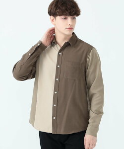 �ySALE�^50%OFF�zBEAMS HEART MEN �t�F�C�N�X�E�F�[�h �؂�ւ� �{�^���V���c �r�[���X �A�E�g���b�g �g�b�v�X �V���c�E�u���E�X �x�[�W�� �l�C�r�[�y���������z
