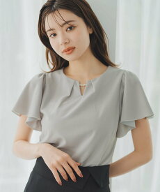 【SALE／58%OFF】MISCH MASCH 2025春夏新作 パールフレア袖カットブラウス ミッシュマッシュ トップス シャツ・ブラウス ピンク ホワイト グレー ブラック