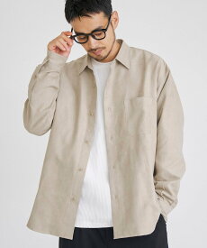 【SALE／21%OFF】coen スウェードライクシャツ コーエン トップス シャツ・ブラウス ブルー グレー