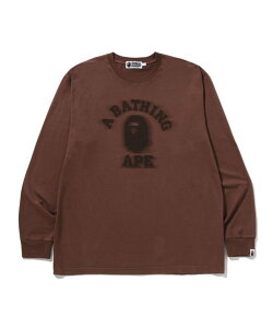 A BATHING APE GARMENT DYE COLLEGE RELAXED FIT LS TEE A xCVO GCv gbvX Jbg\[ETVc x[W uE O[yz