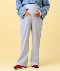 【SALE／25%OFF】LEPSIM 【産前・産後対応】マタニティ/リブフレアパンツ レプシィム マタニティウェア・ベビー用品 その他のマタニティグッズ グレー ブラック
