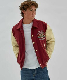 GUESS GUESS ジャケット スタジャン (M)GUESS Originals Logo Jacket ゲス ジャケット・アウター その他のジャケット・アウター レッド【送料無料】