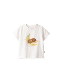 gelato pique 【接触冷感】【BABY】フルーツアニマルワンポイントTシャツ ジェラートピケ トップス カットソー・Tシャツ ホワイト ピンク