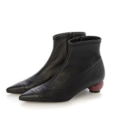 【SALE／39%OFF】MODE ET JACOMO ポインテッドトゥデザインヒールショートブーツ モード・エ・ジャコモ×イング シューズ・靴 ブーツ グレー ブラウン【送料無料】