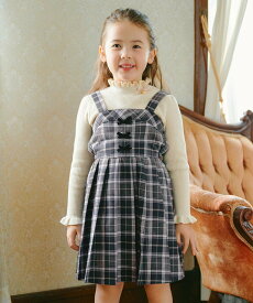 【SALE／50%OFF】ANY KIDS チェックプリーツジャンパースカート エニィ ワンピース・ドレス ジャンパースカート ピンク グレー