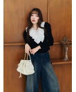 【WEB限定00サイズ】ドレープヘムイージーデニムパンツ