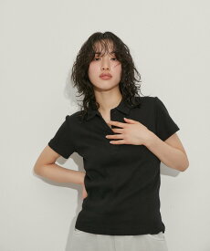 ADAM ET ROPE' FEMME 【Miller for ADAM ET ROPE'】Polo Tee アダムエロペ トップス ポロシャツ ブラック ブラウン ネイビー【送料無料】