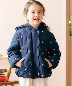 【SALE／20%OFF】apres les cours スカラップ刺繍アウター エフオーオンラインストア ジャケット・アウター ダウンジャケット・ダウンベスト レッド ブルー ホワイト【送料無料】