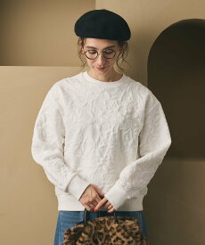 【SALE／10%OFF】BEAUTY&YOUTH UNITED ARROWS ボタニカルジャガード プルオーバー ビューティー＆ユース　ユナイテッドアローズ トップス カットソー・Tシャツ グレー ブラック ホワイト【送料無料】