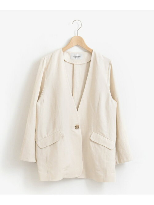 Le Coeur Blanc レーヨンリネンノーカラージャケット Rakuten