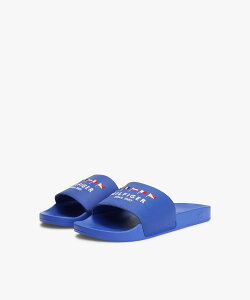 【SALE/50%OFF】TOMMY HILFIGER ヒルフィガーフラッグプール スライドサンダル トミーヒルフィガー シューズ・靴 サンダル ブルー ブラック【送料無料】