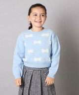 【SALE／50%OFF】a.v.v [120-160]【肌触りの良いもっちり素材/フェザーヤーンリボン/クロップド丈】リボ…