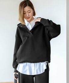 【SALE／20%OFF】23区 【洗える】コットンエアーダンボール ドロスト フーディー ニジュウサンク トップス パーカー・フーディー ブラック グレー ベージュ【送料無料】