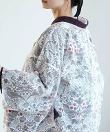 Nico@ntique ニコアンティーク 薄羽織 ベスト・オブ・モリス イチゴ泥棒 グレー ウタタネ 着物・浴衣・和…