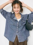 coca 【西山茉希様着用】とろみデニムシャツ コカ トップス シャツ・ブラウス ブルー【送料無料】