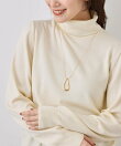 オーバルモチーフペンダントネックレス/長さ調整可