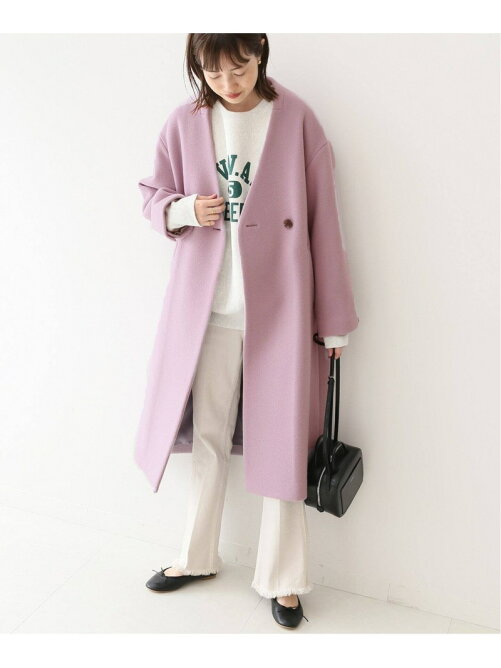 Slobe Iena Super100 ダブルモッサvネックノーカラーコート Rakuten Fashion 楽天ファッション 旧楽天ブランドアベニュー Dv3245