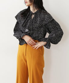 【SALE／30%OFF】N. Natural Beauty Basic ワイドフリルケープブラウス エヌ ナチュラルビューティーベーシック* トップス シャツ・ブラウス ブラック ホワイト ブルー【送料無料】