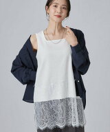 SHOO・LA・RUE 【前後2WAY/洗濯機可】レイヤードの幅広がる 旬顔裾レースタンクトップ シューラルー トッ…