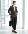 【WEB限定】ジョーゼット配色ボウタイブラウス/通勤・お仕事