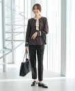 【WEB限定】ジョーゼット配色ボウタイブラウス/通勤・お仕事