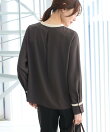 【WEB限定】ジョーゼット配色ボウタイブラウス/通勤・お仕事
