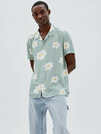 【SALE／50%OFF】GUESS (M)Flower Camp Shirt ゲス トップス シャツ・ブラウス グリーン【送料無料】