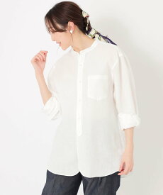 S.ESSENTIALS 【近江の麻】バンドカラーシャツ(UNISEX) エス エッセンシャルズ トップス シャツ・ブラウス ベージュ ホワイト【送料無料】