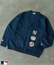 【SALE／50%OFF】coen MLB別注 ワッペンVネックカーディガン コーエン トップス カーディガン グレー ブラック ネイビー レッド ブラウン