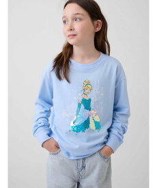 GAP (K)GapKids × ディズニー オーバーサイズ フリッピースパンコール グラフィックTシャツ ギャップ トップス カットソー・Tシャツ ブルー ホワイト【送料無料】