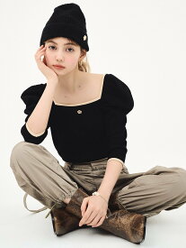 LILY BROWN 【LILY BROWN*MARY QUANT】カットトップス リリーブラウン トップス カットソー・Tシャツ ホワイト ブラック【送料無料】