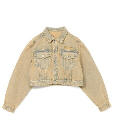 A BATHING APE OVERDYE CROPPED DENIM JACKET ア ベイシング エイプ ジャケット・アウター デニムジャケット オレンジ ピンク【送料無料】