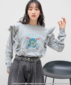 LOWRYS FARM QueenリメイクフリルTLS ローリーズファーム トップス カットソー・Tシャツ グレー【送料無料】