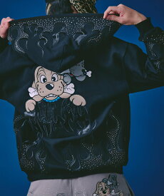 GALFY 【GALFY】ファイヤーピカピカZIPパーカー ネバーマインドザエックスユー／チカシツプラス トップス パーカー・フーディー ブラック ブルー【送料無料】