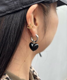 【SALE／40%OFF】Casselini Casselini(キャセリーニ)ハートフープピアス キャセリーニ アクセサリー・腕時計 ピアス ブラック レッド