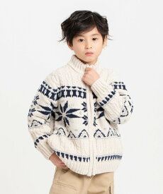 【SALE／10%OFF】COMME CA ISM 【雑誌掲載商品】雪柄 モールニット ジップアップ ブルゾン コムサイズム トップス ニット ブラック ホワイト ブルー【送料無料】