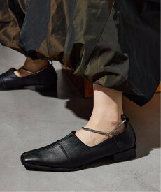 GRISE 《追加》GRISEレザースクエアクロスシームアンクルフラット ルタロン シューズ・靴 その他のシューズ・靴 ブラック【送料無料】