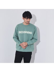 ABAHOUSE LASTWORD シルキー ダンボール ロゴ プルオーバー アバハウス トップス スウェット・トレーナー グレー ホワイト グリーン【送料無料】