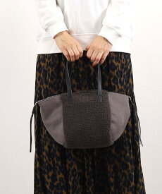 【SALE／40%OFF】COOCO バイカラームートン風トートバッグ プードゥードゥー バッグ トートバッグ グレー ホワイト イエロー