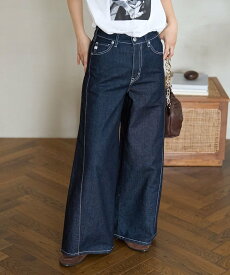 SOMETHING 別注 SIDE PANEL BAGGY/サイドパネルバギー/バギーデニム 25AW フリークスストア パンツ ジーンズ・デニムパンツ ブルー ネイビー【送料無料】