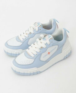 Soffitto �yCasablanca/�J�T�u�����J�zWhite & Powder Blue Court Sneaker APF24-SNK-017-02 �\�t�B�b�g �V���[�Y�E�C �X�j�[�J�[ �u���[�y���������z