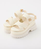 【SALE／10%OFF】one after another NICE CLAUP エンブレム付き厚底サンダル ワンアフターアナザー ナイ…