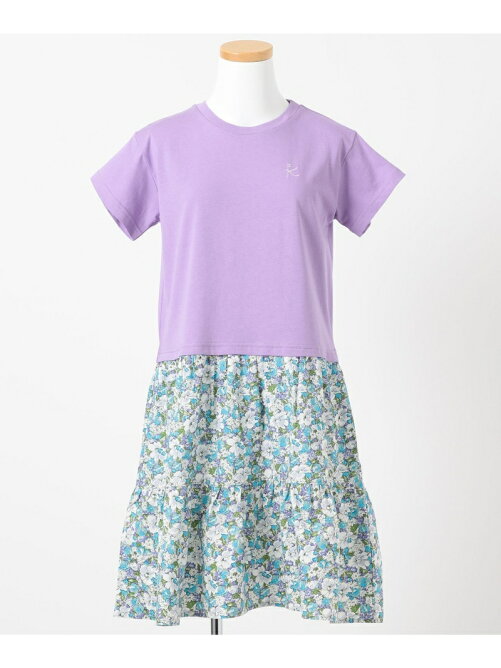 組曲 150 160cm 21 ー天竺 花柄ドッキング ワンピース Rakuten Fashion 楽天ファッション 旧楽天ブランドアベニュー Cu9250