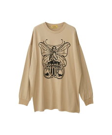 HYSTERIC GLAMOUR LEVITATED GIRL オーバーサイズTシャツ ヒステリックグラマー トップス カットソー・Tシャツ ベージュ ホワイト ブラック【送料無料】